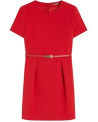 Max Mara - Short-sleeve Belted Mini Dress - Lyst