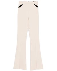 Elisabetta Franchi - Logo-Detail Flared Trousers - Lyst