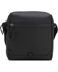 BOSS - Stenson Faux-Leather Reporter Bag With Reflective Details - Lyst