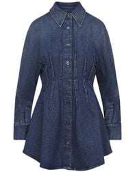 Givenchy - Vestido corto vaquero con botones - Lyst