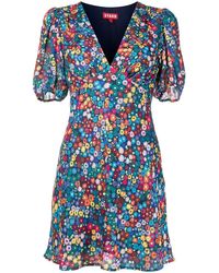 STAUD - Milla Floral-print Mini Dress - Lyst
