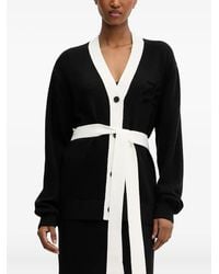 Karl Lagerfeld - Cardigan Con Logo E Inserti A Contrasto - Lyst