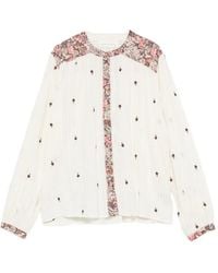 MAISON HOTEL - Marie Floral-Print Embroidered Blouse - Lyst
