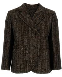 Fendi - Tweed Double-Breasted Jacket - Lyst