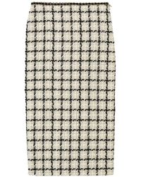 Twinset - Midi Bouclé Skirt With Check Pattern - Lyst