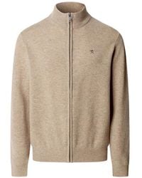 Hackett - Zip-Up Lambswool Cardigan - Lyst