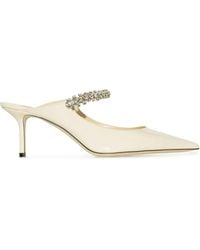 Jimmy Choo - Women Bing 65 Patent Leather Crystal Strap Ballet Mules - Lyst