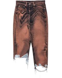 CAMPERLAB - Gerafelde Asymmetrische Denim Rok - Lyst