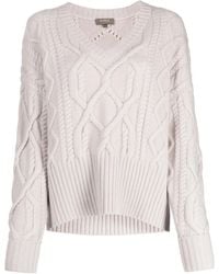 N.Peal Cashmere - ケーブルニット Vネックセーター - Lyst