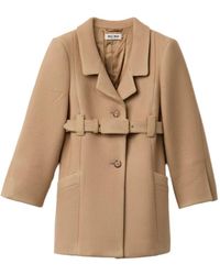 Miu Miu - Manteau Réversible À Boutonnage Simple - Lyst