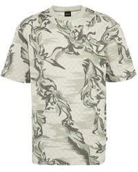 BOSS - Abstract-Print Cotton T-Shirt - Lyst