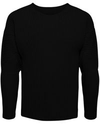 Homme Plissé Issey Miyake - Plissé-effect Crew-neck Jumper - Lyst