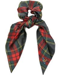 Vivienne Westwood - Tartan-Plaid Silk Scrunchie - Lyst