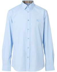 Burberry Ekd-embroidered Shirt - Blue