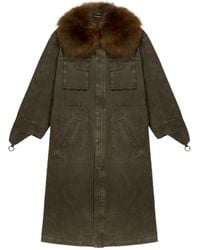 Blumarine - Fur-Collar Parka Coat - Lyst