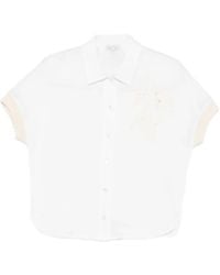 Panicale - Sequin-Embellished Floral-Embroidered Shirt - Lyst