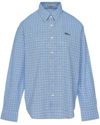 MARDI MERCREDI - Check-Pattern Logo-Embroidered Shirt - Lyst