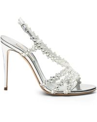 Casadei - Julia C-Love Crystal-Embellished Sandals - Lyst