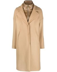 Herno - Padded-collar Single-breasted Coat - Lyst