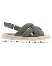 Peserico - Interwoven-straps Suede Sandal - Lyst