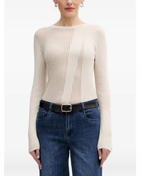 Sisley - Ribbed Ladder-Stitch Sweater - Lyst