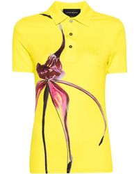 Louisa Ballou - Floral-print Knitted Polo Shirt - Lyst