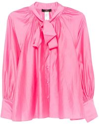 Twinset - Pussy-Bow Balloon-Sleeve Blouse - Lyst