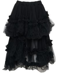 Noir Kei Ninomiya - Ruffled A-Line Midi Skirt - Lyst