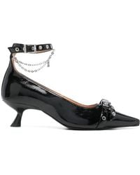 Ganni - 50mm Bow-detailed Pumps - Lyst