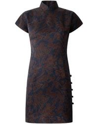 Shanghai Tang - Abito Qipao A Fiori Jacquard - Lyst