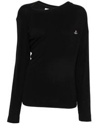 Vivienne Westwood - Orb-Embroidered Asymmetric-Neck T-Shirt - Lyst