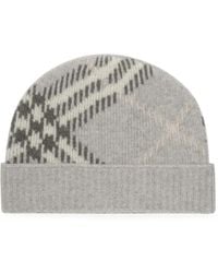 Burberry - Check Cashmere-Blend Beanie - Lyst