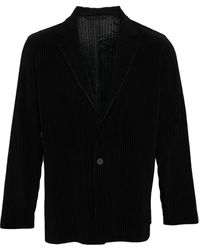 Homme Plissé Issey Miyake - Pleated Single-Breasted Jacket - Lyst