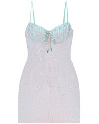 Area - Crystal-Embellished Mini Dress - Lyst