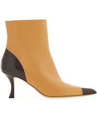 Ferragamo - 70Mm Leather Ankle Boots - Lyst