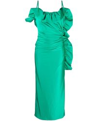 P.A.R.O.S.H. - Ruffled Ruched Maxi Dress - Lyst
