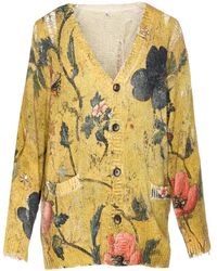 R13 - Floral-Print Distressed Cardigan - Lyst
