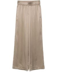 Brunello Cucinelli - Silk Wide-Leg Trousers - Lyst