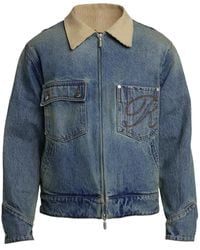 Rhude - Western-Style Zip-Up Denim Jacket - Lyst