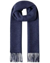 Hackett - Bufanda Con Motivo Pied De Poule Y Flecos - Lyst