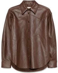Haikure - Leather Shirt Jacket - Lyst