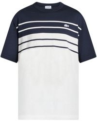 Lacoste - Striped Organic Cotton T-shirt - Lyst