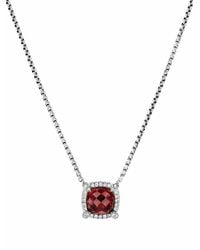 David Yurman Châtelaine Halskette mit Rhodolit und Diamanten - Mettallic