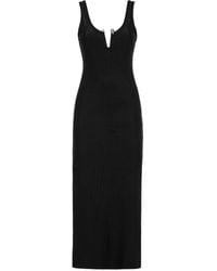 Philipp Plein - Metallic Skull Detail Ribbed Midi Dress - Lyst