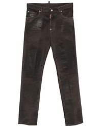 DSquared² - Bull Leatherette Jeans Met Vervaagd Patchwork - Lyst