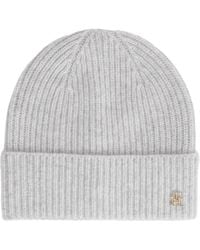 Tommy Hilfiger - Ribbed-Knit Logo-Plaque Beanie Hat - Lyst
