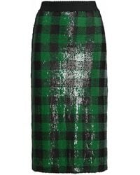 Essentiel Antwerp - Sequin-Embellished Checked Midi Skirt - Lyst