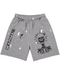 WARMAN - Paint-Splatter Skull-Print Shorts - Lyst