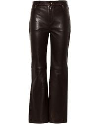 Maje - Straight-Leg Leather Trousers - Lyst