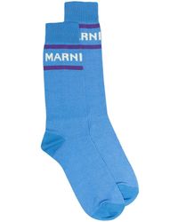 Marni Socken mit Logo - Blau